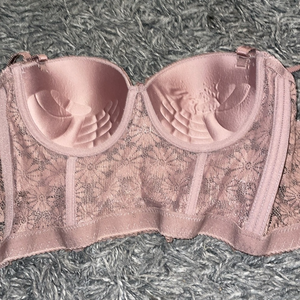 Brown lingerie floral bra corset size 34B - Picture 13 of 15